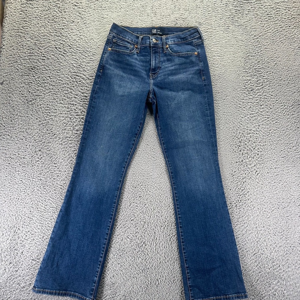 Gap Jeans Womens 6 Blue Cotton Denim Baby Bootcut Leg Faded Streetwear Stretch